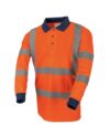 Orange Hi Vis Sleeved Polo Shirt: Fabric, Flame Retardant & Antistatic photo