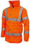 Orange Hi Vis Padded Parka: Fabric, Flame Retardant & Antistatic photo