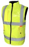 Yellow Hi Vis Reversible Fleece lined Body Warmer EN20471 photo