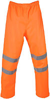 Orange Breathable Waterproof Trousers EN20471 photo