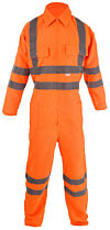 Orange Overall: NOT Personal Protective Equipment. Fabric, Flame Retardant. Fabric, Antistatic photo