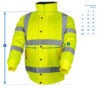 Yellow Hi Vis Padded Bomber Jacket EN20471 photo