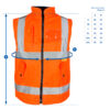 Orange Hi Vis Reversible Fleece Lined Body Warmer EN20471 & RIS-3279-TOM photo