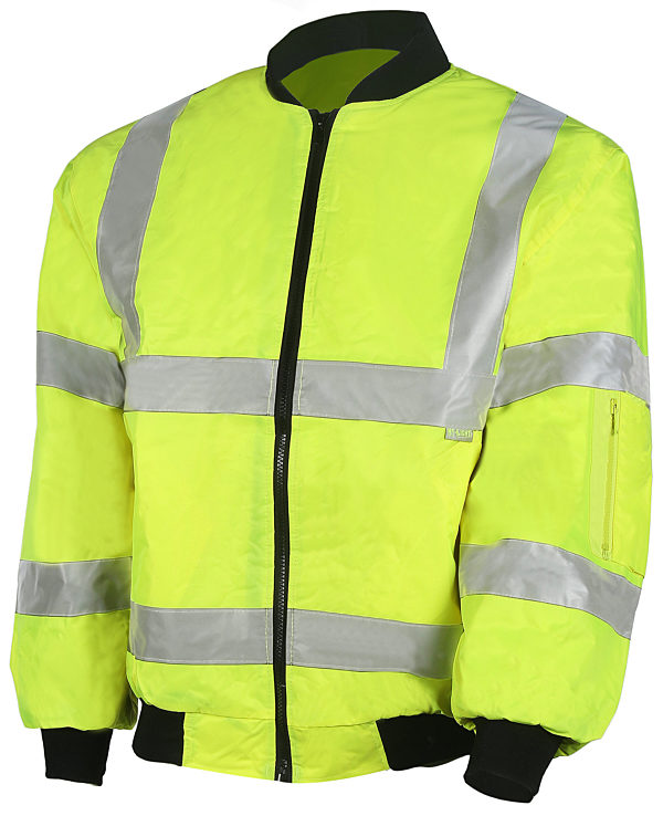 Yellow Padded Bomber Jacket (EN20471) • PPE Delivered Ltd