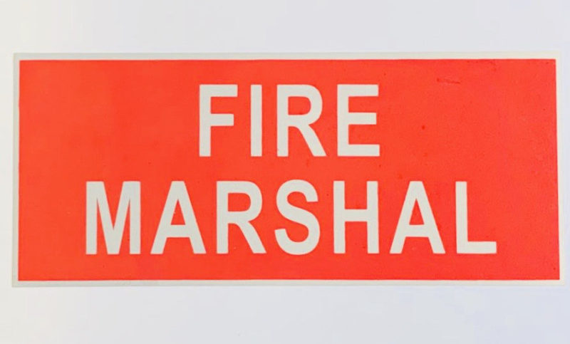 “FIRE MARSHAL” Heat Applied Back Badge • PPE Delivered Ltd